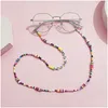 Eyeglasses Chains Bohemian Color Letter Glasses Chain Bead Soft Clay Lanyard Necklace Straps Women Jewelry Make Wish Gift Drop Deliv Dhwea