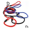 Dog Collars Leashes Harness Nylon P Shape Chain Pet Collar Puppy Cat Animals Accessories Necklace Rope Tie For Match Drop Delivery Dhkir