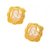 Neue Art 18K Gold überzogene Bolzen-Klipp-Ketten-Luxusmarken-Entwerfer-doppelte Buchstaben-Edelstahlohrringe-geometrisches Herz-berühmte Frauen-eingelegte Perlen-Hochzeitsschmucksachen