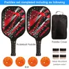 Tennisschläger, Pickleball-Schläger-Set, Carbonfaser-Zusammensetzung, PE-Wabenkern, 2 Pickleball-Paddel, 4 Bälle, 4 schweißabsorbierend, 1 Schutzhülle 230525