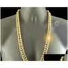 Chains 18 K Yellow G/F Gold Chain Solid Heavy 10Mm Xl Miami Cuban Curn Link Necklace Drop Delivery Jewelry Necklaces Pendants Dhqtn