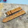 Watch Bands Onthelevel Genuine Retro Leather Strap 18mm 20mm 22mm Ostrich Pattern Watchband With Quick Release Spring Bar#C