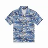 Дизайнерские рубашки для мужчин. Модная верхняя одежда. CALIFORNIA BOWLING SHIRT FIRE HYDRANT BOWLING SHIRT SHARKS LIGHT BLUE BROWN