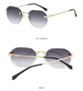Personality color film sunglasses superclear men/women sunglass rimless circle style glasses luxury Shades Eyewear mix colors
