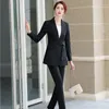 Femmes deux pièces pantalons dames formelles pantalons costumes pour femmes affaires vêtements de travail bureau uniformes Styles élégant noir Blazer Jackts