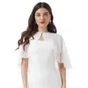 Bufandas de gasa elegantes para mujer, chales con volantes, Bolero de 2 capas, capa de boda, encogimiento de hombros nupcial, Tops, vestido de fiesta, envoltura Ups