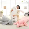 Pluche poppen Mooie gigantische dier 90 cm 120 cm zachte cartoon Big Ear Bunny Plush Toy Rabbit Gevulde kussenmeisje Gift 230525