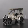 Decorative Figurines Home Decor Living Room Decoration Accessories Vintage Iron Art Classic Car Motorcycle Model Ornoment Desktop Crafts