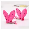 Hårklipp Barrettes Children Hairpins Head Accessories Baby Diamond Ears Rabbit Bow Girl Hairpin FJ065 Mix Order Drop Delivery Je DHE8W