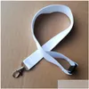 Christmas Decorations Sublimation Long Lanyard White Polyester Sides Printing Transfer Lanyards Consumables Drop Delivery Home Garde Dhjmy