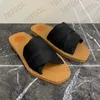 Women Woody Mules Slippers Designer Sandals Canvas Embroidered Cross Woven Sandal