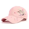 Ball Caps Baseball Woman Kat 2023 Summer Vintage Bird Crane Hafdery Animal Flora Print Hip Hop Black Women's 230525