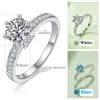 Bijoux de luxe réel 925 en argent Sterling fiançailles bijoux fins anneaux Moissanite anneau pour les femmes desiner bague femme bras droit dans le monde entier micro incrustation M25A