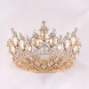 Andere mode -accessoires barokke kristal vintage Royal Queen King Round Tiaras Crown Big Rhinestone Pageant Prom Diadeem Hoofdband Wedding Haar Accesso J230525