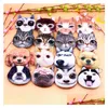 Purse 3D Cat Dog Face Plush Coin Pouch Cute Puppy Pug Head Zipper Closure Wallet Cartoon Animal Bag Pendants Charm M3962 Drop Delive Dh3Vc