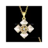 Naszyjniki wiszące Diamentowy Diamond 18 -krotnie złota biżuteria Naszyjnik Fit Kobiety GGN909 Żółty biały kamień szlachetny z łańcuchami upuść del dhvar