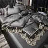 Bedding Sets Luxury Korea Princess Lace Embroidery Duvet Cover Bed Skirt And Pillowcase Nordic Full Size Comforter Set