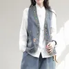 Damenwesten Frau Blau Denim Weste Weibliche Vintage Große Tasche Jean Damen Ärmellose Strickjacke Tank Top Jacke Mantel Weste G418