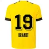 XXXL 4XL 23 24 Sancho＃10 Reus＃11 Soccer Jerseys Borussia Kamara Haller 2023 2024ホームアウェイベリンガムレイナブラントドルトムントメンズキッズキットMaillot De Foot Football Shirt