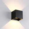 ウォールランプアウトドアライト9W 12W上下10cmキューブLEDアルミニウム防水調整可能な照明暖かいTuyaスマートアプリカラフルな薄暗いモダン屋内