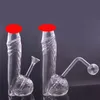 1PCS Forme créative Coscushs en verre brûleur d'huile Bong Pipe d'eau de haute qualité Ashcatcher Bong avec tuyau de brûleur d'huile pour les outils de fumeurs