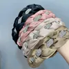 Modehoofdband voor volwassen brede handgemaakte handgemaakte gevlochten haarbandcentrum strass chain hapwear meisjes haaraccessoires