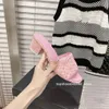 Paris 2023 lyxdesigner tofflor kvinna sandaler kanalskor avslappnade kvinnliga mulor lägenheter glider strand låg häl flip flops damer mode skor miller rosa c