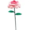 Fleurs décoratives 3 Branches Tricot à la main Rose Imitation Fini Roses Artificielles Maison Décoration De Mariage Ornements Saint Valentin