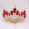 Andere mode -accessoires barokke kristal vintage Royal Queen King Round Tiaras Crown Big Rhinestone Pageant Prom Diadeem Hoofdband Wedding Haar Accesso J230525