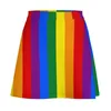 Saias LGBT Saia Arco-Íris Fêmea Estampa da Bandeira do Orgulho Gay Bonita Mini Verão Moda de Rua Cintura Alta Oversized Casual Linha A