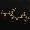 Brincos de colar Jóias pendentes etíopes de tamanho pequeno 24K Casamento de noiva africano Habesha