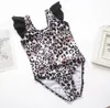 Costumi da bagno per bambini Kids Abbigliamento da spiaggia Costume intero da bambina con stampa leopardata arruffato