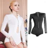 Stage Wear Latin Dance Clothes Sexy Hollow Out Long Sleeve Bodysuit Tango Ballroom Practice Rumba ChaCha Dancing Costume VDB4907