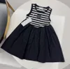 23ss Short-sleeved dresses kids designer clothes girls Dress Pure cotton lapel two piece set Dresses big Girls skirts High quality kids clothes