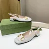 Designer Sandals Marque de luxe Double G Travel Italian Sheepskin Lady Buckle Shoes Mode de haute qualité Talons Hauts 2.5cm5.5cm7.5cm Sandales à semelles en cuir