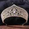 Andra modetillbehör Trendiga silverfärg Guldkristallkronor Rhinestone Wedding Tiaras Hair Accessories Princess Drottning Diadems Women Hair Jewelr J230525