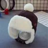Велосипедные кепки дети Ushanka Hat за 6-24 месяцев на открытом воздухе шапочки зимние детские детские вязаные девочки русские густые теплые