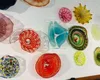 Wall Lamp Custom Hand Blown Murano Glass Art Flower Plates For Hanging
