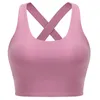 Actieve shirts Solid Yoga Crop Top Sports Longline Bra Verwijderbare Cup Training Women Gym Tank Fitness Snelle droge hardloopkleding