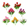 Dekorative Blumenkränze, Simulation Tulpe, Wandbehang, Hochzeitsdekoration, 31 cm, Kranz, Heimdekoration, ein Blumenstrauß mit sechs Blütenköpfen