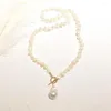 Naszyjniki wisiorek lii ji modne damskie peklomowe perełek naszyjnik barokowy koreański collana perle 2023 Biżuteria