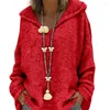 Kvinnors tröjor Autumn Winter 2023 Casual Solid Color Hoodeies Top Loose Sticked tröja Hooded Pullover Sweatshirt All Match