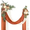 Party Decoration Basic Wedding Arch Flowers With Drapes Kit 2pcs Artificial Flower Arrangement For Ceremony Arbor