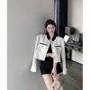 Женские куртки дизайн темперамент белые пиджаки Femme chaqueta mujer с длинным рукавом пальто корейский стиль шикарный кнопка Джекер 2023 Топ