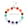 Kralen yoga 7 chakra genezing nce bracelet natuursteen armbanden armbanden manchet power inspirerende sieraden voor vrouwen kinderen 2 kleur dhrhl