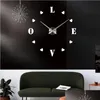 Horloges murales Quartz Brèves Montres 3D Réelle Grande Horloge Autocollants Miroir Précipités Diy Salon Réductions Nature Morte Drop Delivery Accueil Ga Dhet3