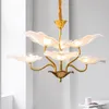 Żyrandole salon lotos liść żyrandol projektant Ceative restauracja minimalistyczna sypialnia lampy sypialni szklane żelazo g4