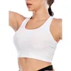 Actieve shirts Solid Yoga Crop Top Sports Longline Bra Verwijderbare Cup Training Women Gym Tank Fitness Snelle droge hardloopkleding