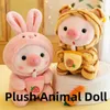 Poupées en peluche Super Doux Kawaii Dessin Animé En Peluche Animal En Peluche Mignon Cochon Lapin Grenouille Licorne Tigre Avec Du Thé Avec Du Lait Poupée Enfants Cadeau D'anniversaire 230525