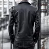 Men's Jackets Leather Jacket Men High-end Oblique Zip Slim Riding Clothes Biker